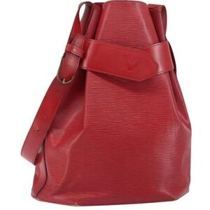 Red Louis Vuitton Women's Bag Sac epi Depaule bucket bag